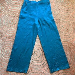 Ravella Vincenzo Teal Silk Pants